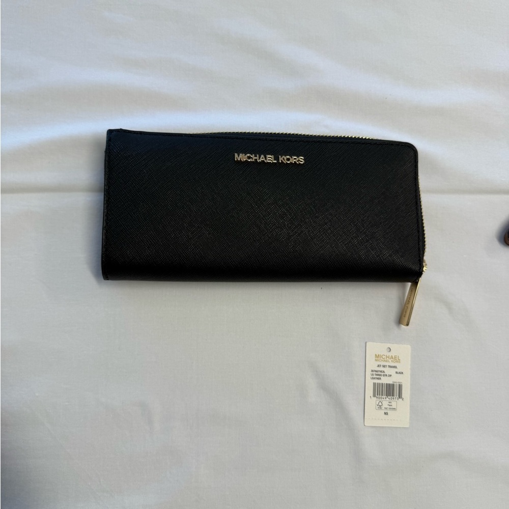 Michael Kors Black Wallet with Gold Accents